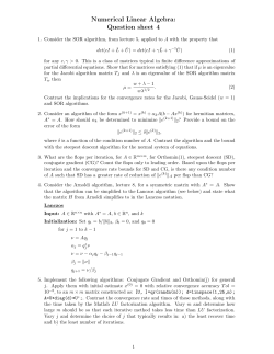Numerical Linear Algebra: Question sheet 4