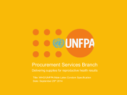 WHO/UNFPA Specifications and Updates to ISO 4074