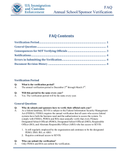 DSO/RO Annual Verification FAQ