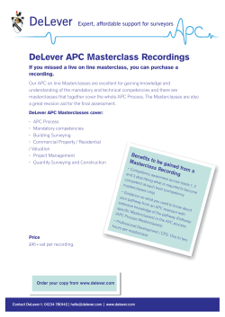 DeLever APC Masterclass Recor