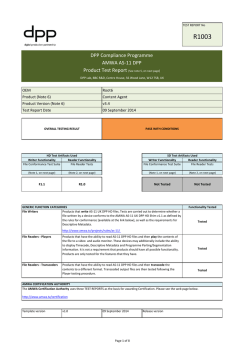 DPP Compliance Programme AMWA AS