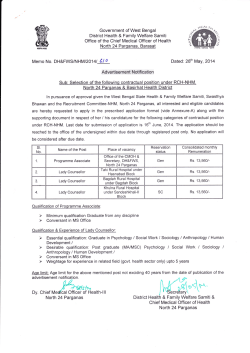 Selection of the following contractual position under RCH-NHM