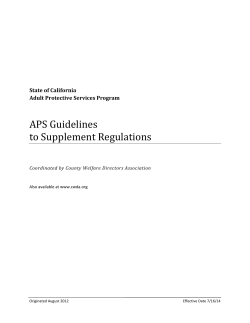 APS Guidelines to Supplement Regulations