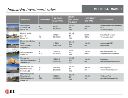 Industrial investment sales