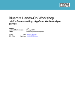 Lab F: Demonstrating : AppScan Mobile Analyzer Service