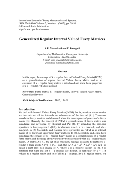 Generalized Regular Interval Valued Fuzzy Matrices