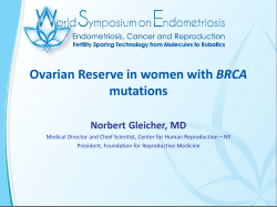 Ovarian Reserve in Women with BRCA Mutation