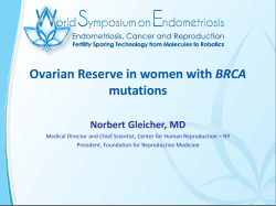 Ovarian Reserve in Women with BRCA Mutation