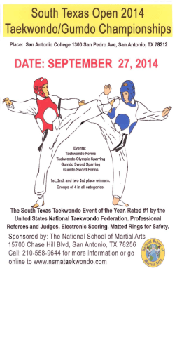 South Texas Open 2014 Taekwondo/Gumdo Championships