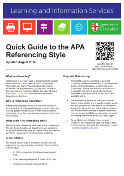 Quick Guide to the APA Referencing Style