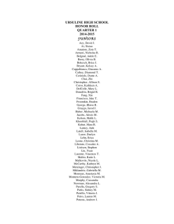 Honor Roll 11 - Ursuline High School