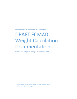 DRAFT ECMAD Weight Calculation Documentation