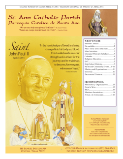 April 27, 2014 - St. Ann Catholic Parish