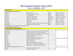 Spring 2015 Schedule