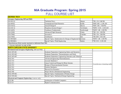 Spring 2015 Schedule