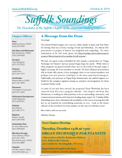 Suffolk AGO Newsletter OCTOBER 2014
