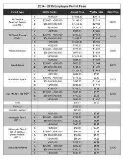 2014 - 2015 Employee Permit Fees