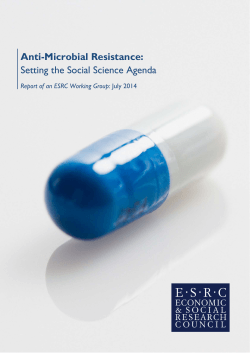 Anti-Microbial Resistance: Setting the Social Science Agenda