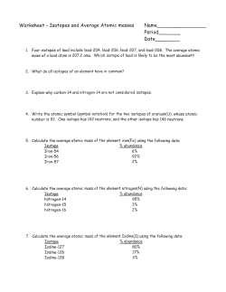 Isotopes and Average Atomic Masses 1-12, omit 9-10