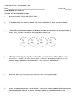 Isotopes and Average Atomic Mass