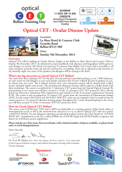 Optical CET - Ocular Disease Update