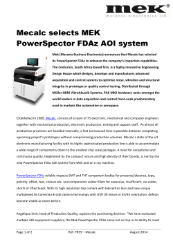 Mecalc selects MEK PowerSpector FDAz AOI system