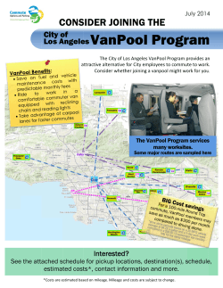 Va anP Pool l Pr ogr ram m - City of Los Angeles Personnel