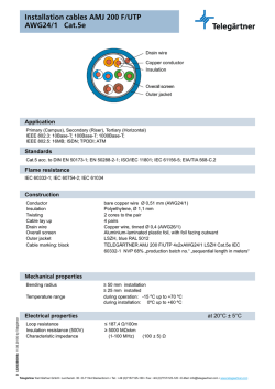 Installation cables AMJ 200 F/UTP AWG24/1 Cat.5e