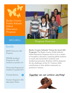 AIG Program Overview English - Burke County Public Schools