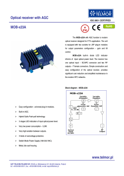 www.telmor.pl Optical receiver with AGC MOB-x23A