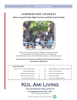 July- Aug - Congregation Kol Ami