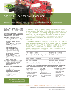 SageBIOS BSP for AMD CPUs product brochure