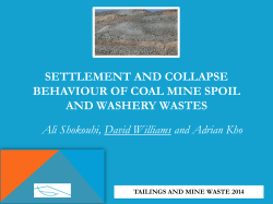 Settlement and Collapse Behaviour of Coal Mine Spoil