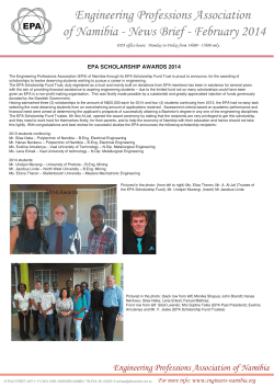 February 2014 - The Engineering Professions Association of Namibia