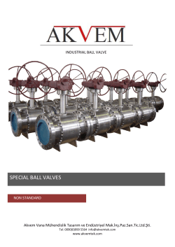 special ball valves - AKVEM Vana Mühendislik ve Makina Ltd. Şti.