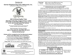 German Shepherd Dog Club of Wisconsin, Inc. AKC All Breed Agility