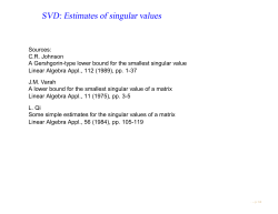 SVD: Estimates of singular values