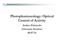 Photopharmacology: Optical Control of Activity