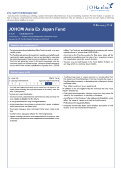 JOHCM Asia Ex Japan Fund - JO Hambro Capital Management