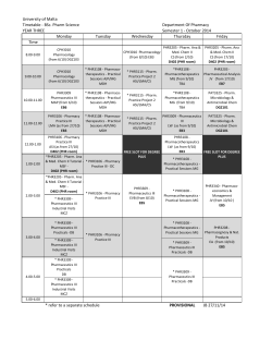 Timetable - University of Malta