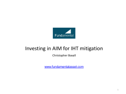 Presentation on AIM for IHT planning - Mello 2014