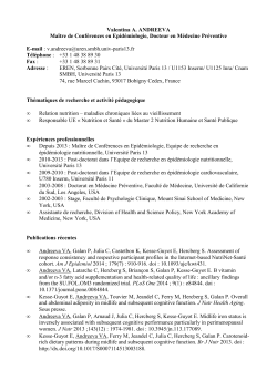 Valentina Andreeva - Universit&eacute; Paris 13