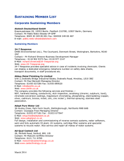 SUSTAINING MEMBER LIST - The Institute of Materials Finishing