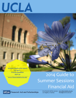 2014 Guide to Summer Sessions Financial Aid