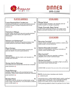 Download Dinner Menu - El Arepazo Latin Grill