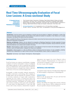 Real Time Ultrasonography Evaluation of Focal Liver Lesions: A