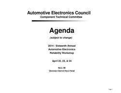 2014 AEC Workshop Agenda (pdf) - Automotive Electronics Council