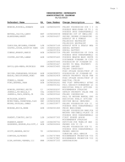 Unrepresented Defendants Calendar