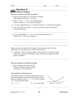 1-4 Practice C Pairs of Angles
