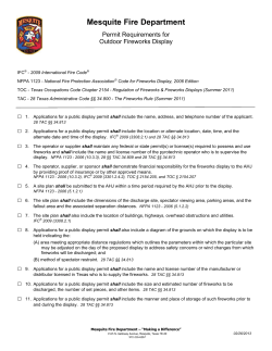 Fireworks Permit Requirements